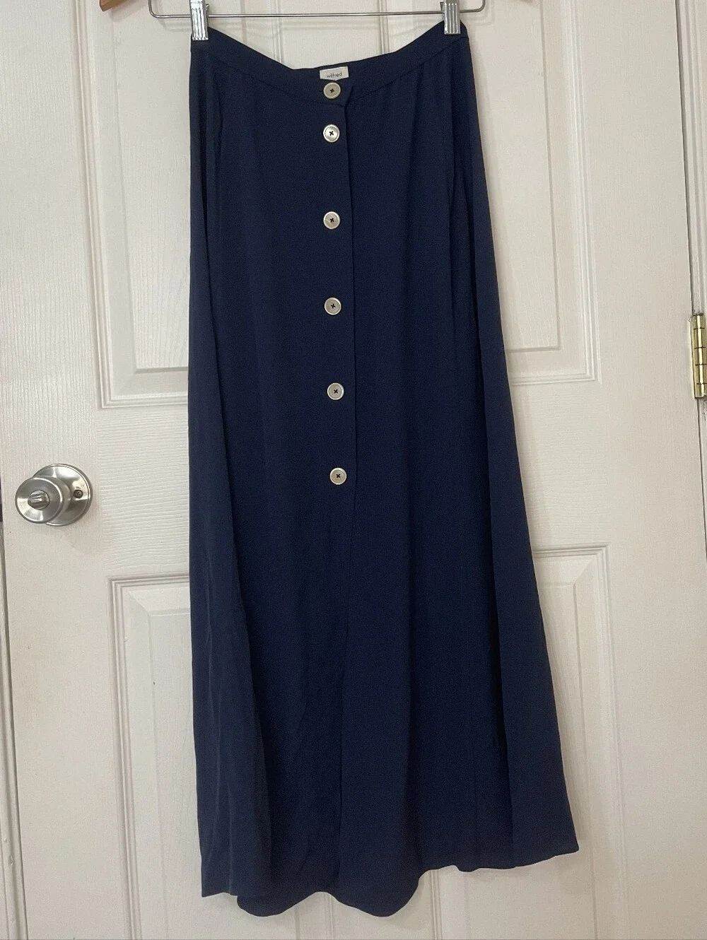 Wilfred Navy Button-Side Maxi Skirt Size 0